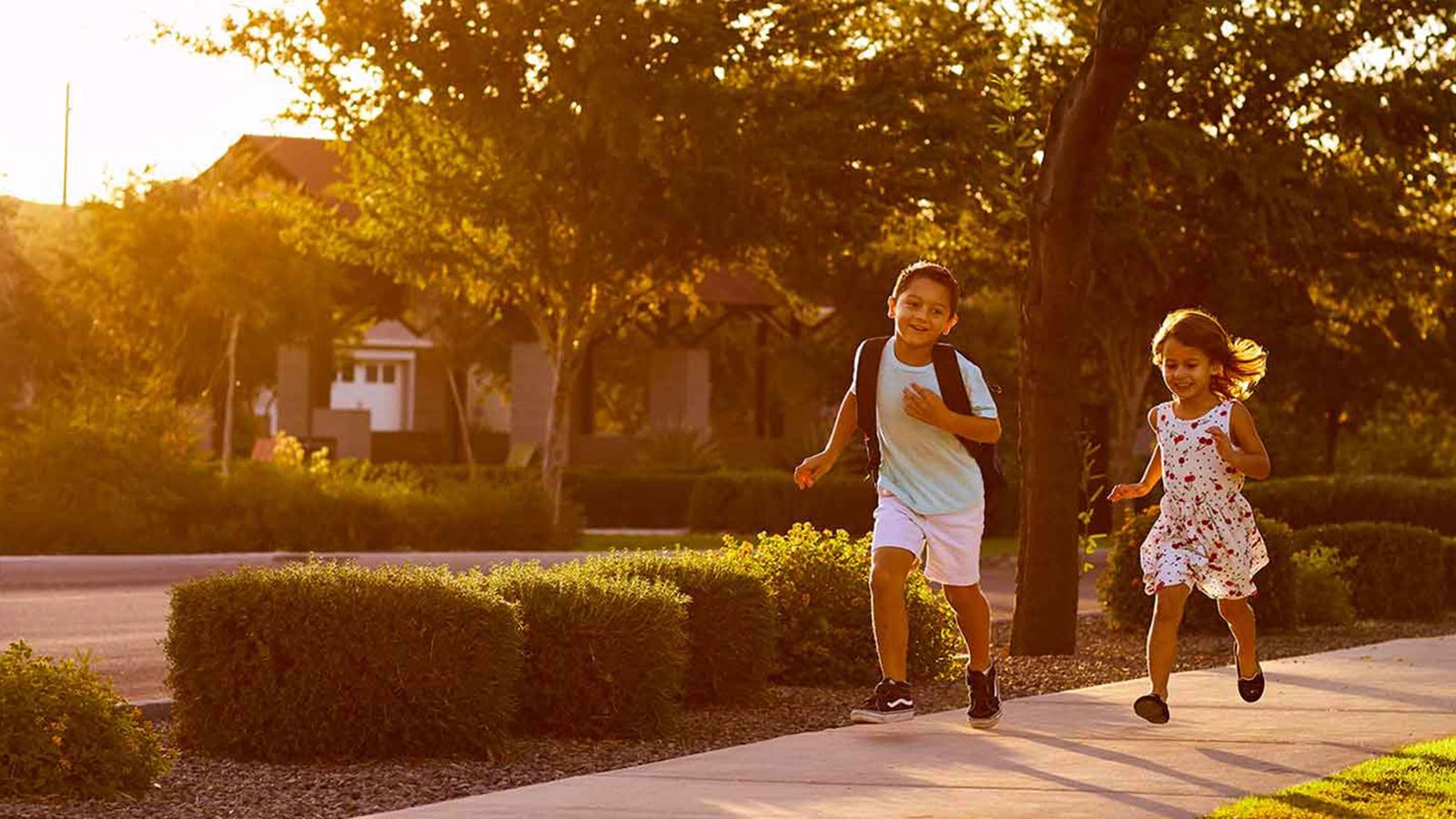 Children walking to school within the Alamar community in Avondale, Arizona