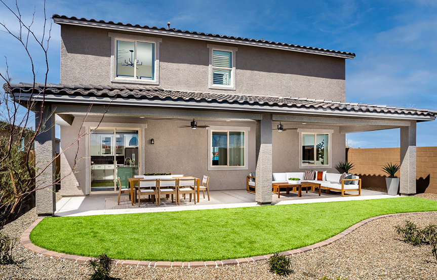 Ridge Ponderosa model rear exterior by Brookfield Residential at Alamar in Avondale, AZ