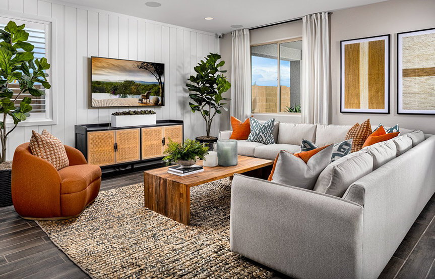 Ridge Ponderosa model Family Room by Brookfield Residential at Alamar in Avondale, AZ