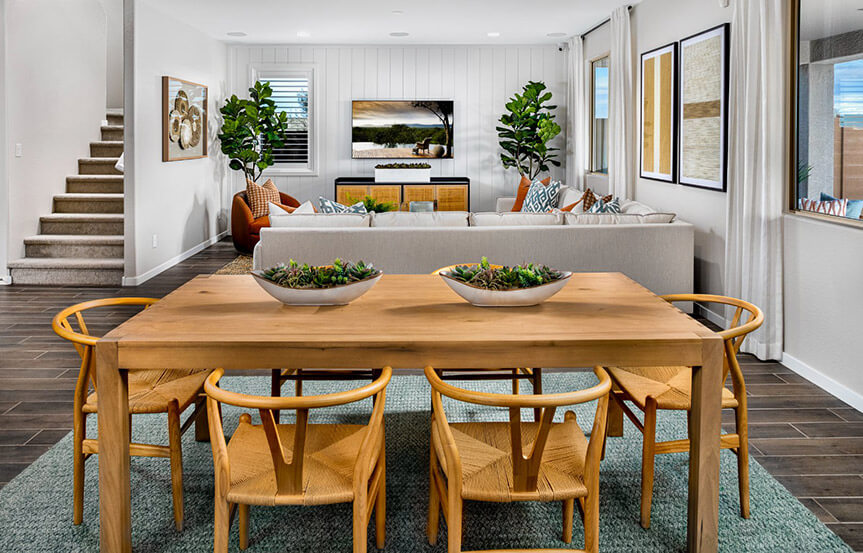 Ridge Ponderosa model Dining and Family Room by Brookfield Residential at Alamar in Avondale, AZ
