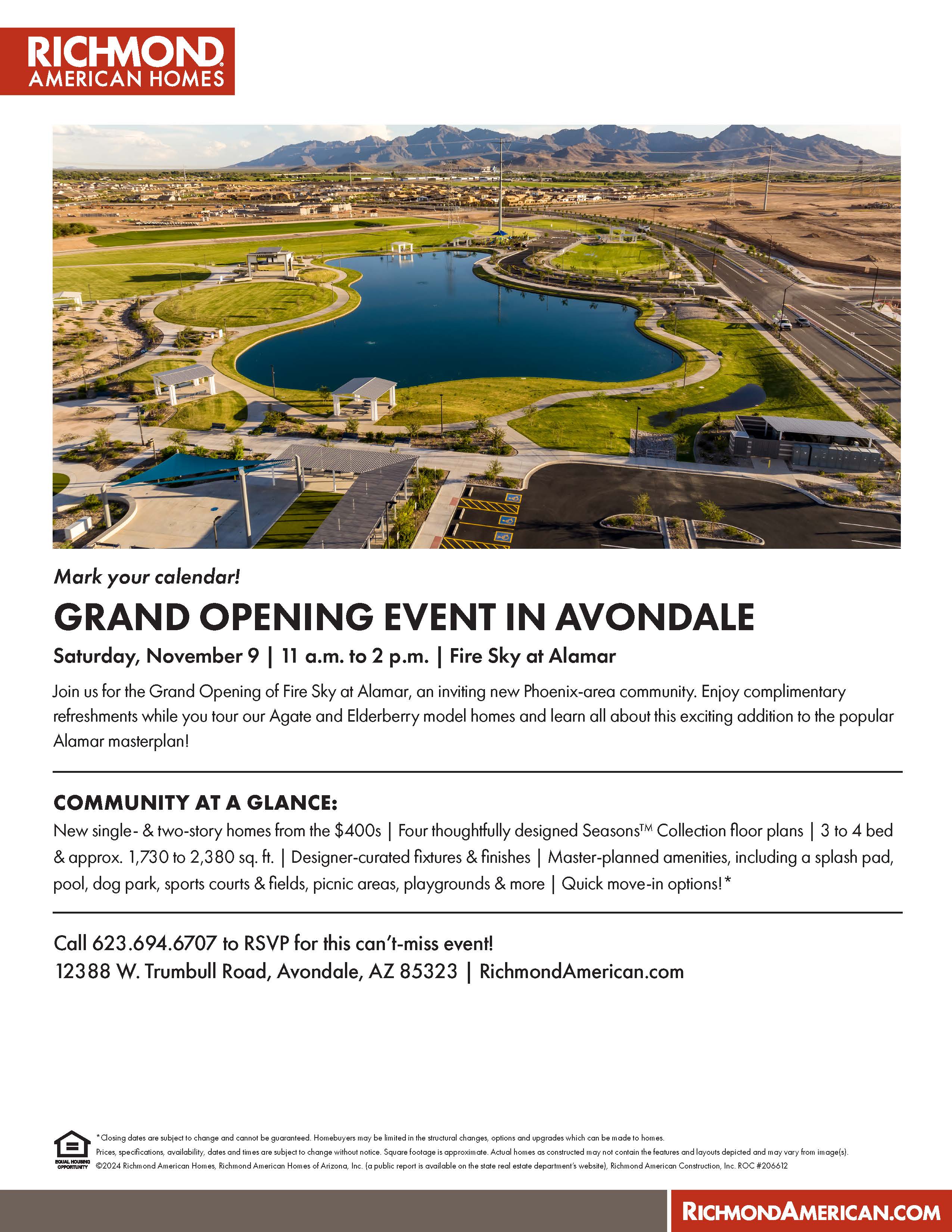 Richmond American Fire Sky Grand Opening Flyer