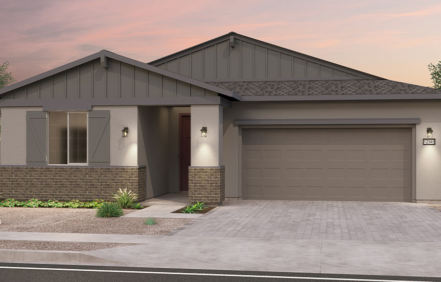 Brookfield Residential Blossom Rock Highland Ridge Laredo Elevation B - Arizona Ranch