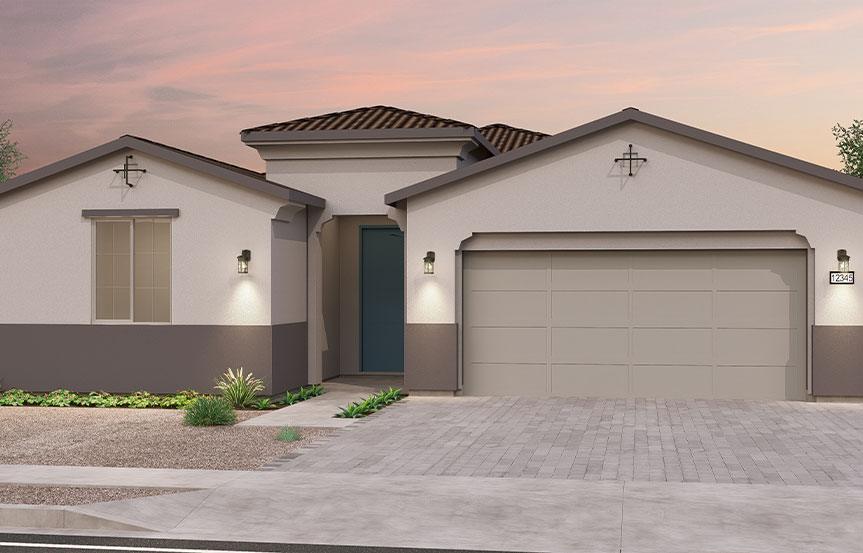 Brookfield Residential Blossom Rock Highland Ridge Lantana Elevation A - Spanish Colonial