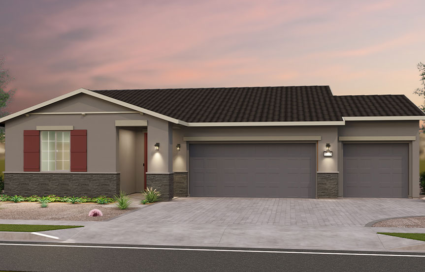 Brookfield Residential Blossom Rock Highland Mariposa Ironwood Elevation C - Traditional Southwest