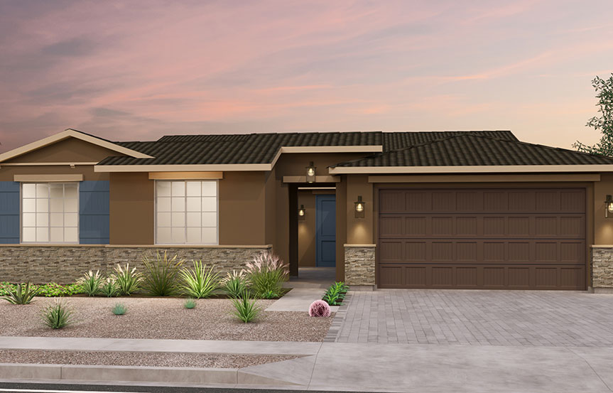 Brookfield Residential Blossom Rock Highland Mariposa Solstice Elevation C - Traditional Southwest
